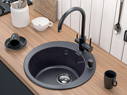 Смеситель для кухни Paulmark ESSEN Es213211-308 на мойку черный - фото 2